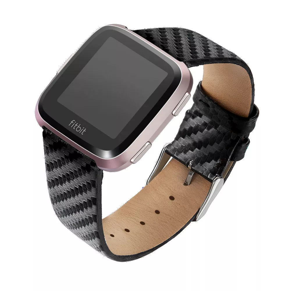 Carbon Fiber Genuine Leather Watch Band Strap Men Plaids For