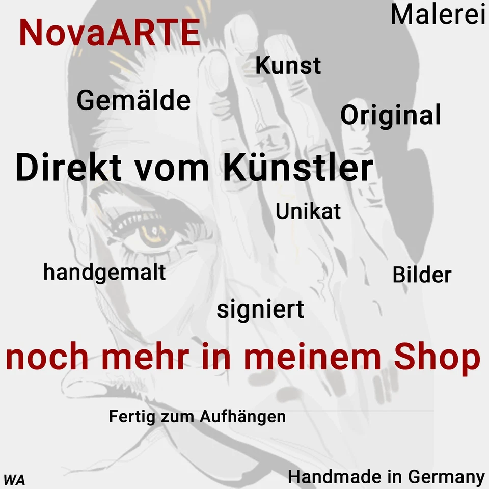Acryl Bild Gemälde Modern Frau Porträt Gesicht Abstrakt Bunt Handgemalt ORIGINAL - Bild 4 von 4