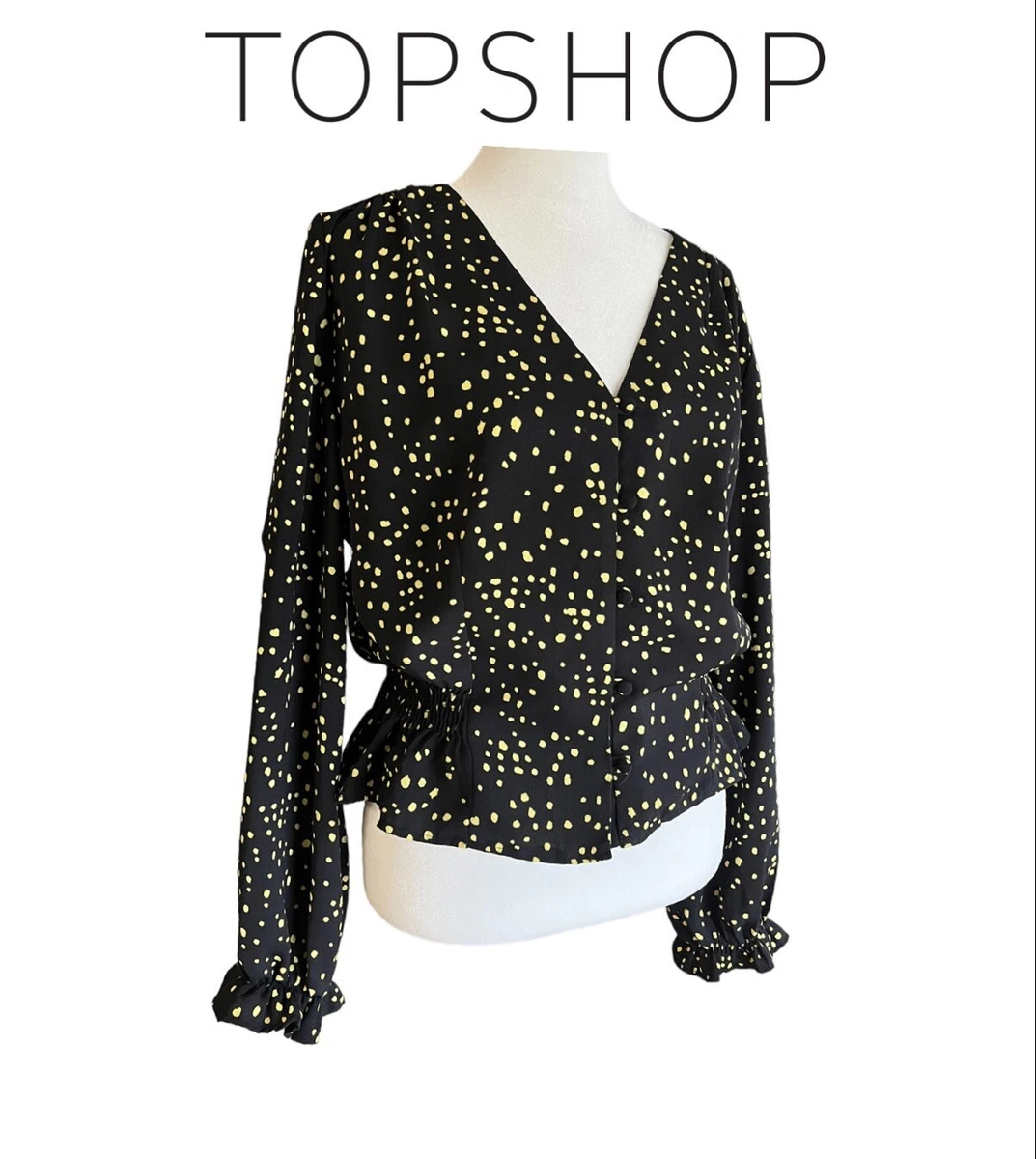 Topshop yellow blouse cheap