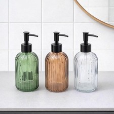 Glass Soap Dispenser Pump Hand Wash Refills Bottle Apothecary Modern Home Decor