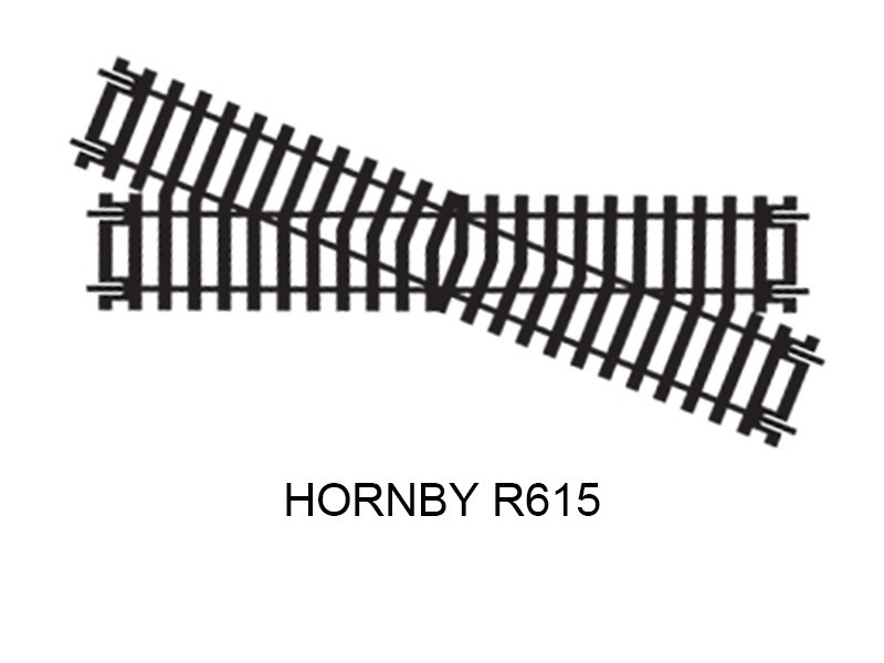 HORNBY R615 Voie de Croisement Droite Haute Précision Code 100 Échelle HO