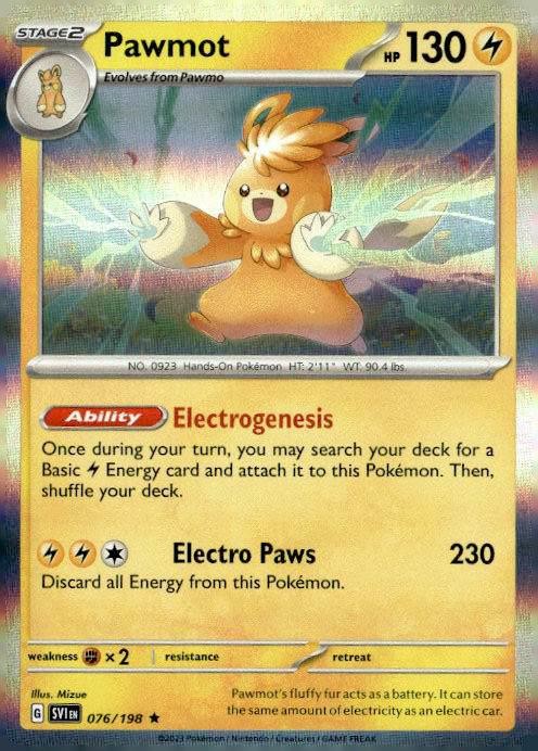 Pawmot 76/198 Holo Scarlet & Violet Pokemon Near Mint