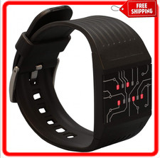 Getdigital Binary Wrist Watch for Professionals with LED Lights - A Black Dig...