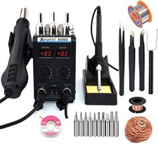 8586D 110V Solder Station 2 in 1 LCD Dual Digital Display SMD Hot Air Gun Rework
