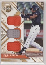 2018 Panini Elite Extra Edition Triple Materials Gold 29/99 James Nelson hg6