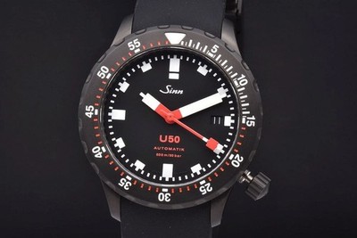 SINN U50.S Silicon Diver's Watch U-Boat Steel (DLC) SW300-1 #038