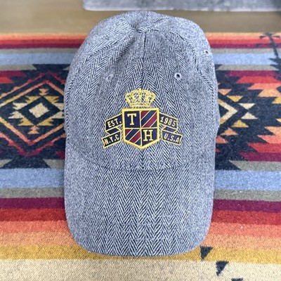 Tommy Hilfiger Wool Crown Crest Baseball Hat Cap Grey One Size Adjustable Men's