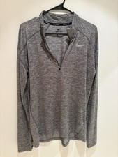 Nike Men  s Dri-Fit 1/4 Zip Running Top Gray Heather