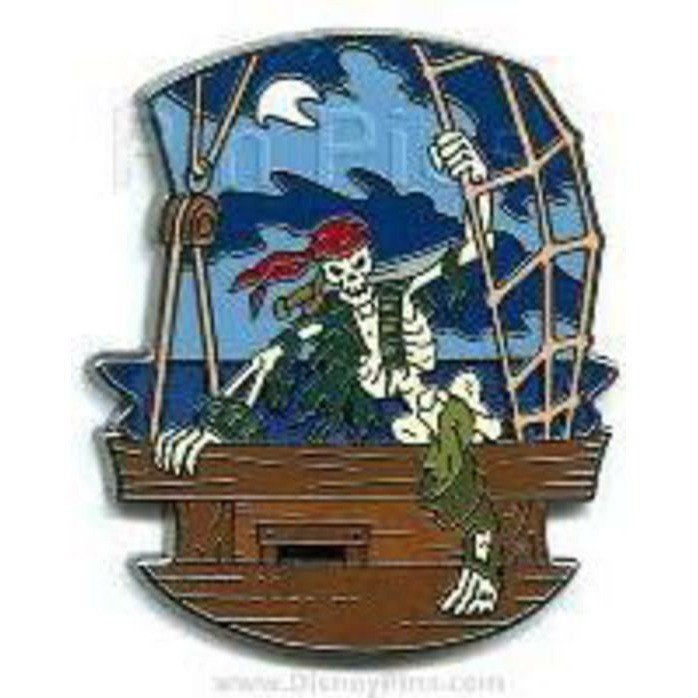 Disney Pin Pirates of the Caribbean Skeleton Climbing out of Ship Gold 47072 DLR