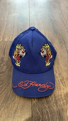 Ed Hardy Trucker Cap Tiger bestickt dunkelblau Kinder 52 cm Y2K