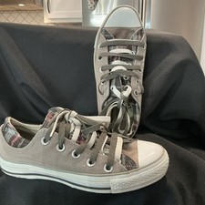 Top bajo Converse Chuck Taylor All Star a cuadros y gris doble lengua talla 4 para hombre