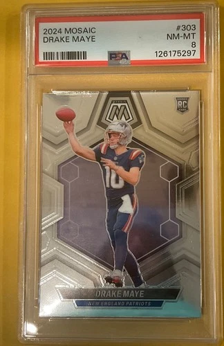 2024 Panini Mosaic Drake Maye PSA 8 Rookie # 303