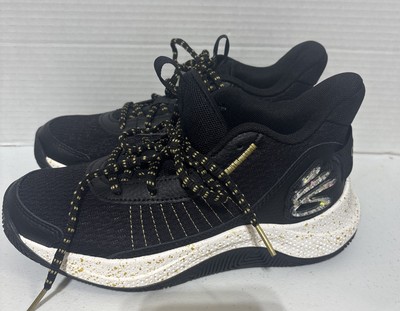 Under Armour Curry 3Z7 'Black Metallic Gold' Basketball Shoes Men's Size 5Y