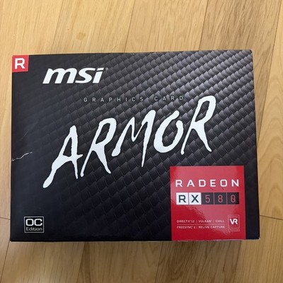 MSI Radeon RX 580 ARMOR OC 8GB GDDR5 Fan Heatsink PCI Express FreeSync Card