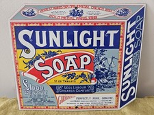 SUNLIGHT SOAP THICK ENAMEL METAL SIGN  1980s 560g