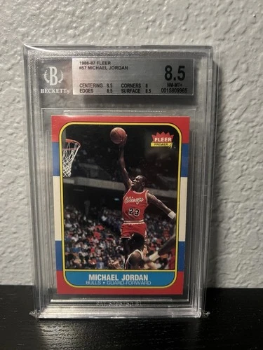 1986-87 Fleer Michael Jordan Rookie Card #57  BGS 8.5  Stunning! Looks Mint 9!