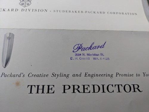Vintage 1956 PACKARD PREDICTOR Concept Prototype Car Original Promo Brochure - Picture 3 of 3