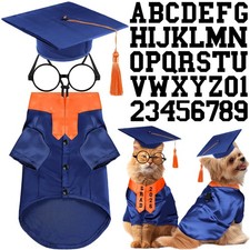 Huhumy 5 Pcs Dog Graduation Costume Set Include 2026 Pet S, Blue Orange