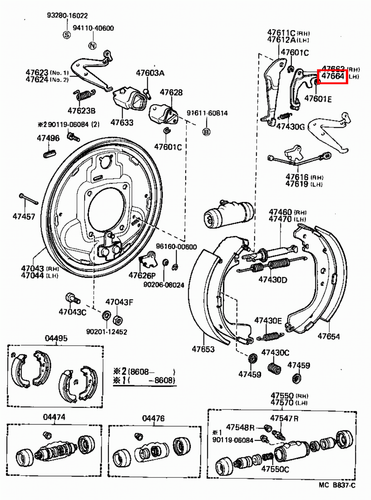 Genuine LandCruiser HJ75 HJ61 HJ60 HJ47 HDJ80 HDJ79 Rear LH Brake Adjuster Lever - Picture 13 of 20