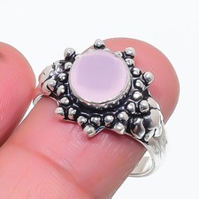 Rose Quartz Gemstone 925 Sterling Silver Jewelry All Size Ring For Gift