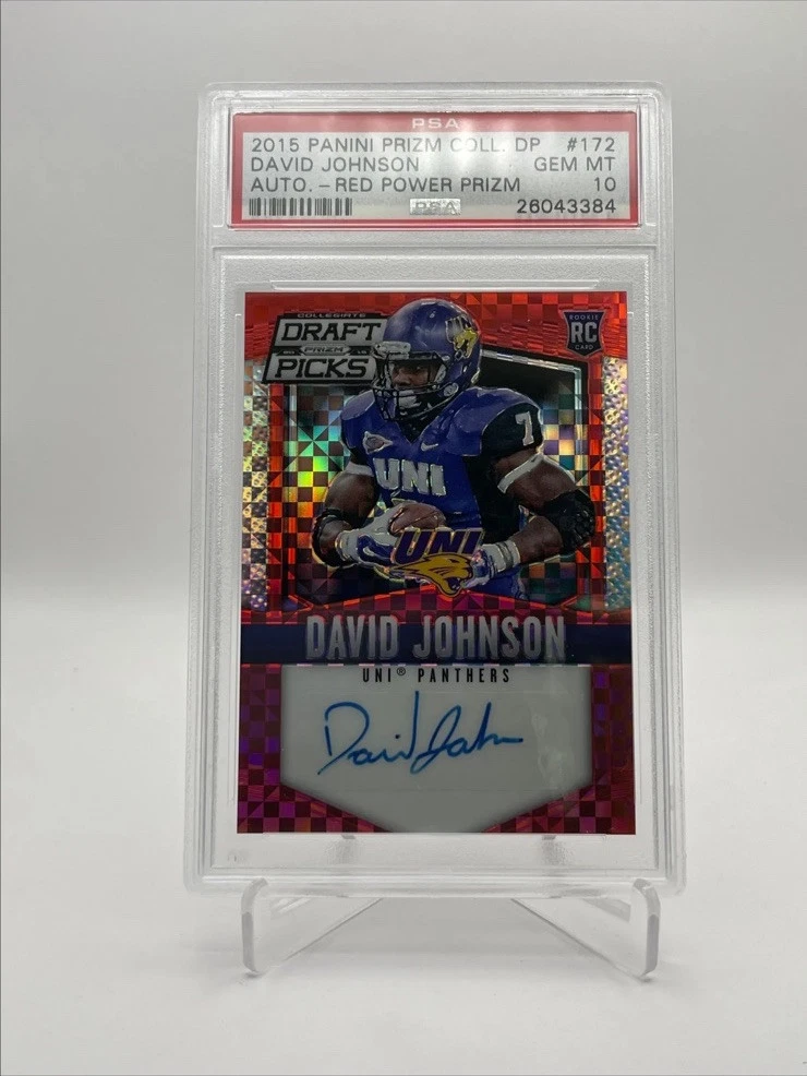 David Johnson Panini Prizm Collegiate Draft Picks #172 Autograph-Red Power Prizm