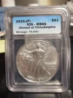 2015 (P) AMERICAN SILVER EAGLE 90% SILVER ICG GRADED MS-69 ONLY 79,640 KEY!!!