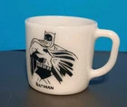 Vtg. 1966 Westfield Batman Double Sided Print Milk Glass Mug