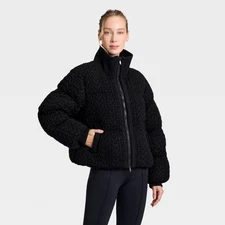 Women's Puffer Jacket - All In Motion Black S