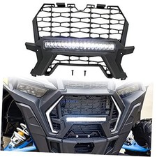 Front Mesh Grill with Light for RZR XP, Waterproof Black Mesh Grille with LED