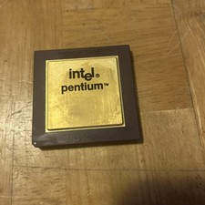 Vintage Intel Pentium 60Mhz CPU P60 A80501-60 SX948 Gold Top Processor Socket 4