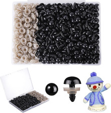MUCUNNIA 400Pcs 12Mm Safety Eyes for Amigurumi with Washers Plastic Black Safety