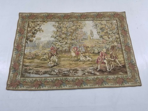 Vintage French Animals Hunting Scene Wall Hanging Tapestry 130x91cms