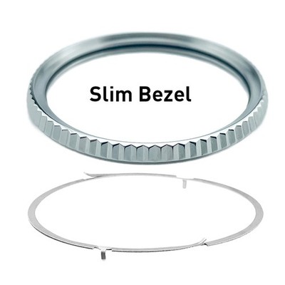 Silver 316L Slim Fluted Bezel and Click Spring Parts for SKX007 SRPD Watches