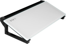 VIVO Glass 16 X 7 Inch Desktop Whiteboard with Marker Slot and Open Storage, Dry