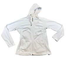The North Face Womens Polartec Classic Full Zip Fleece Hoodie White Size Medium