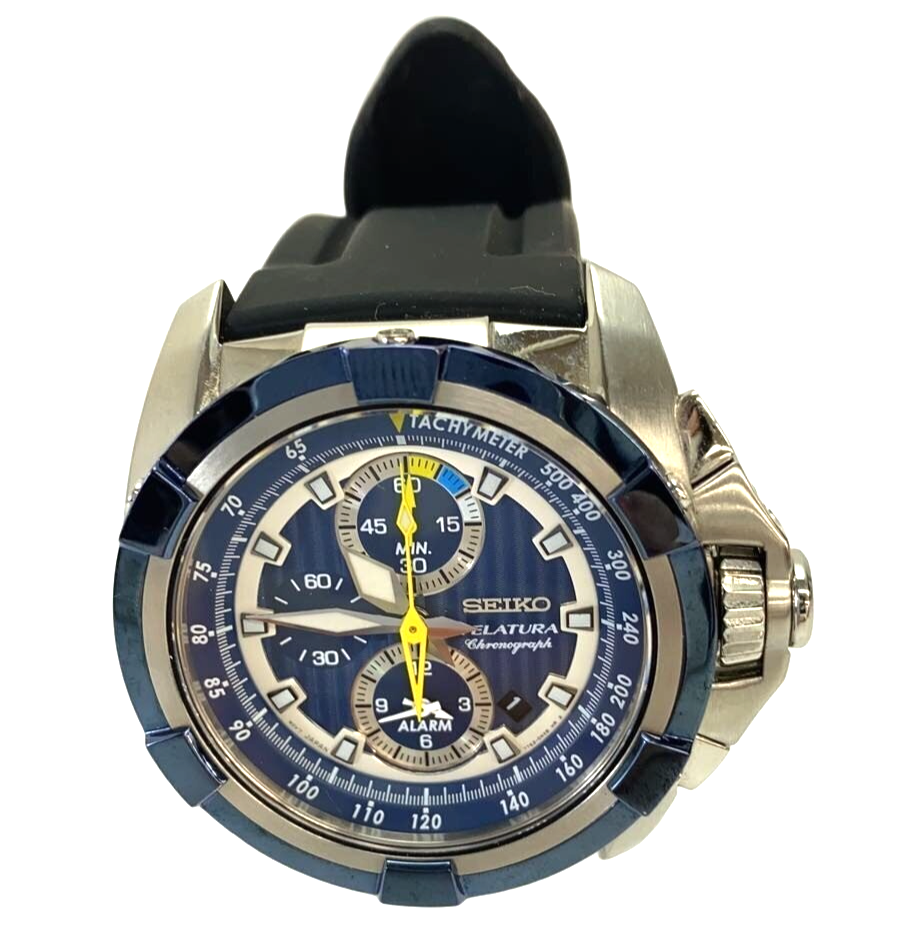 SEIKO Velatura SNAE19P1 Alarm Chronograph Men's Quartz Watch | eBay