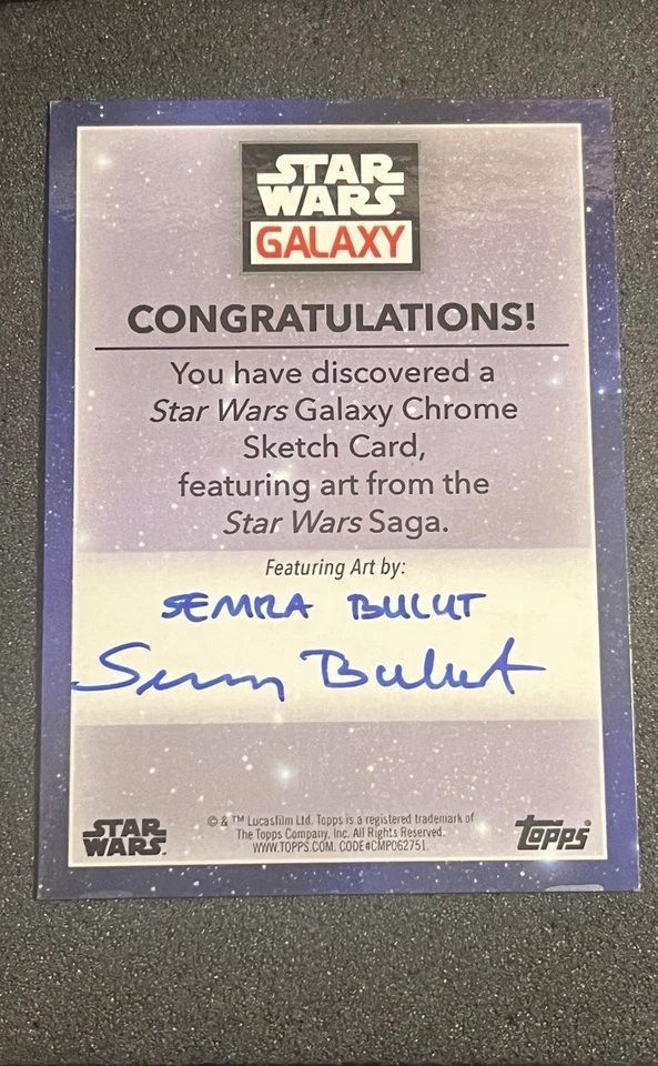 2023 TOPPS CHROME STAR WARS GALAXY DARK REY SKETCH BY SEMRA BULUT 1/1 - Image 2 of 2
