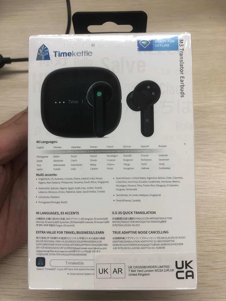​Timekettle M3 Language Translator Earbuds - Two-Way Translator Device - Black - Image 3 of 4