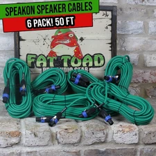 (6x BUNDLE) Speakon Cords 50FT DJ Speaker Cables | Studio Sound Stage PA Wires