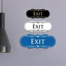 EXIT Sign Blue Small 1 Pack Designer Office Business Safety