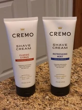 Cremo Barber Grade Shave Cream LOT (2) Classic Citrus & Refreshing Mint ~NEW~