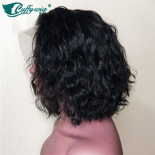Short Water Wave 13*6 Lace Front Human Hair Wigs Bob Full Lace Wigs For Women - Picture 2 of 9