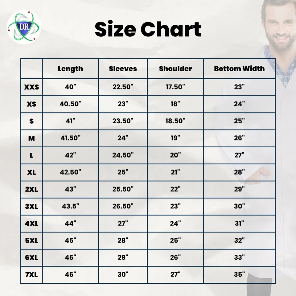 DR Uniforms Unisex Lab Coat White (100% Cotton) - Image 4 of 4