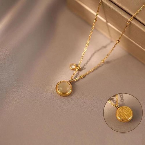 Chinese Characters Necklace Colorfast Pendant Valentine's Day Gift - Picture 4 of 4