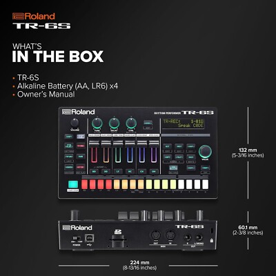 Roland TR-6S Compact Drum Machine – 6-Track Rhythm Composer TR-808