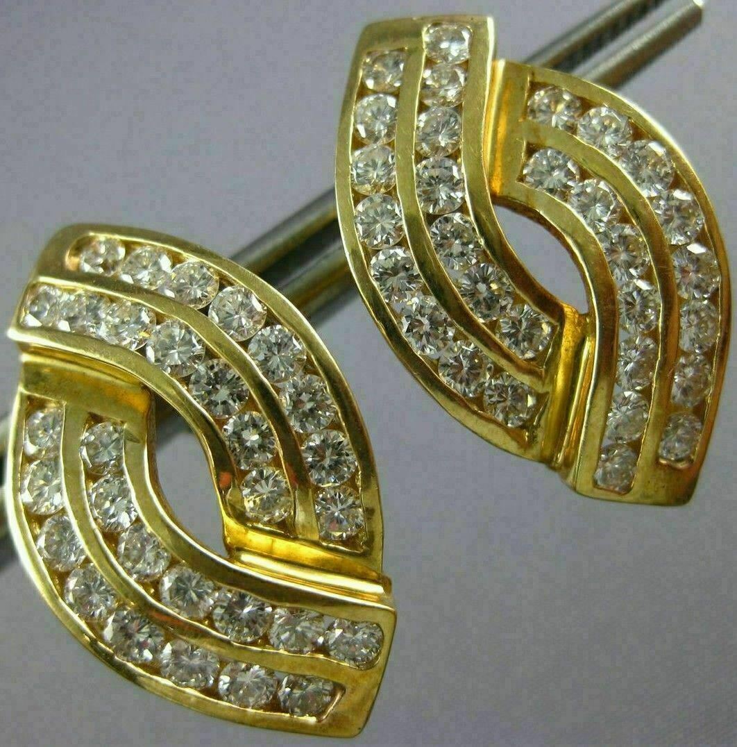 ORECCHINI ESTATE GRANDI 1 30 CT DIAMANTE ORO GIALLO 14K MULTI FILA INFINITY LOVE FUN