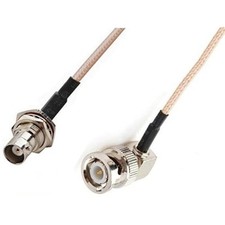 RF pigtail cable BNC male right angle to BNC female bulkhead RG316 30CM