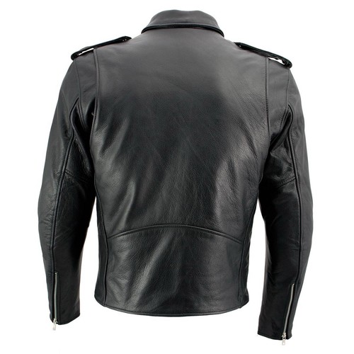 Xelement Classic Black Top Grade Leather Motorcycle Biker Jacket Men’s Size M - Picture 4 of 6