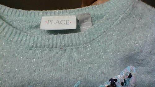 BLING BUTTERFLY Children's Place light blue sparkly sweater sz 16/XXL Winter WoW - Picture 5 of 10