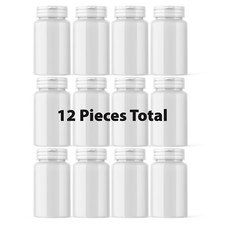 Plastic Bottles Set of 12 PET 120cc pill packer bottle with tear off caps